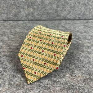 Ermenegildo Zeta Men’s Tie Green And Orange Geometric Pattern